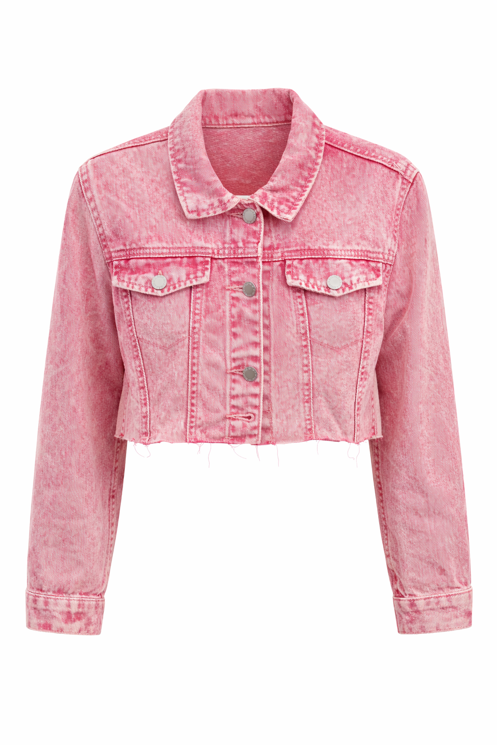 “Pinkishly Denim” Crop Jacket